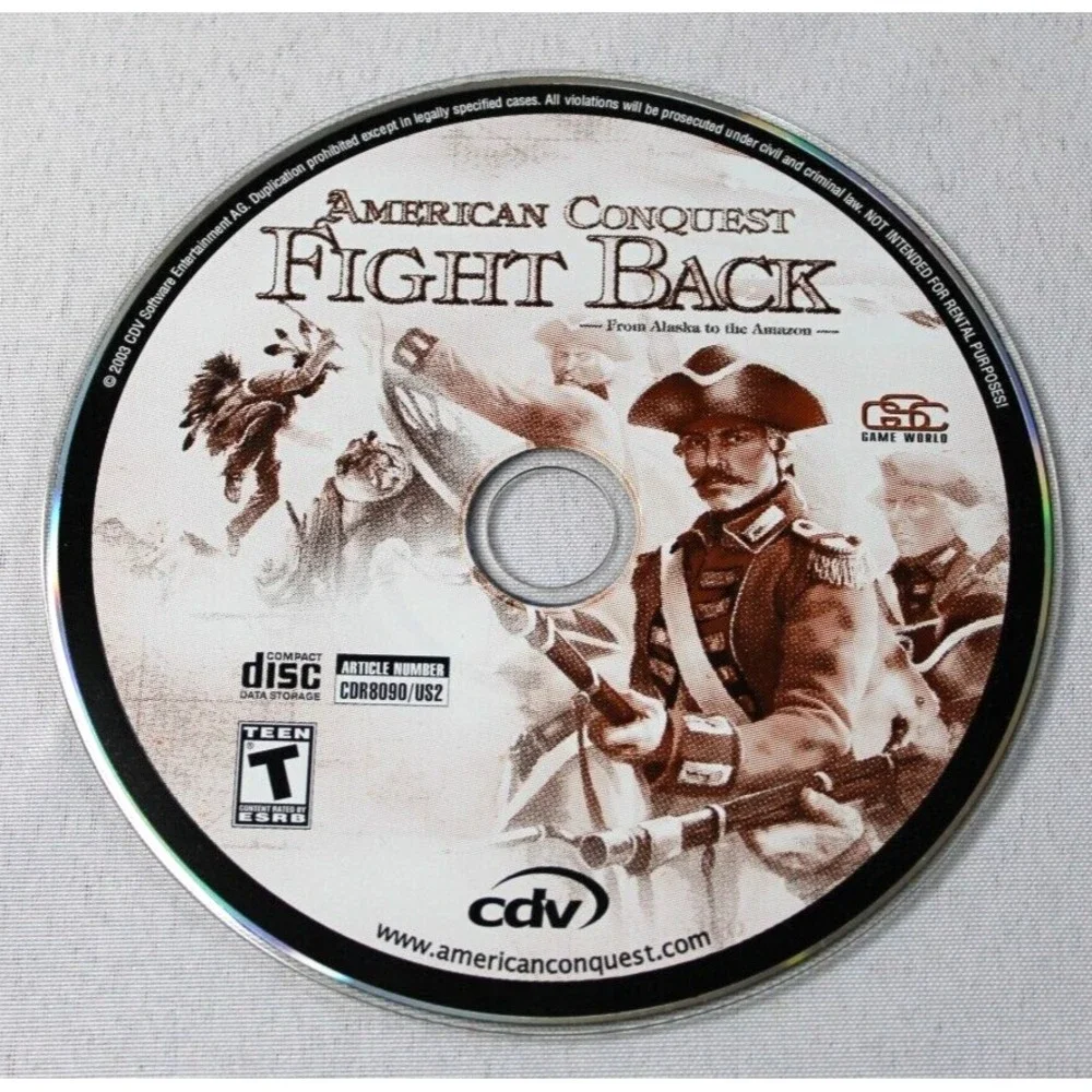 American Conquest FIGHT BACK 2003‎ PC CD-ROM Game Strategy Warfare Game & Manual